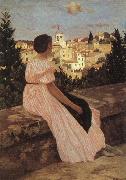 Frederic Bazille The Pink Dress oil on canvas